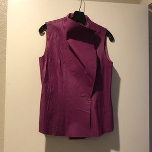 Purple Leather Vest